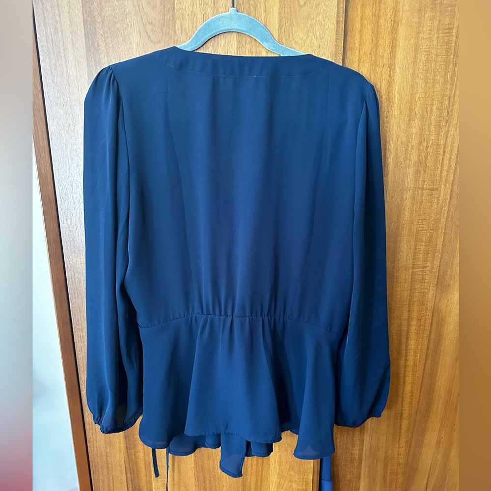 Loft navy wrap blouse - Picture 4 of 8